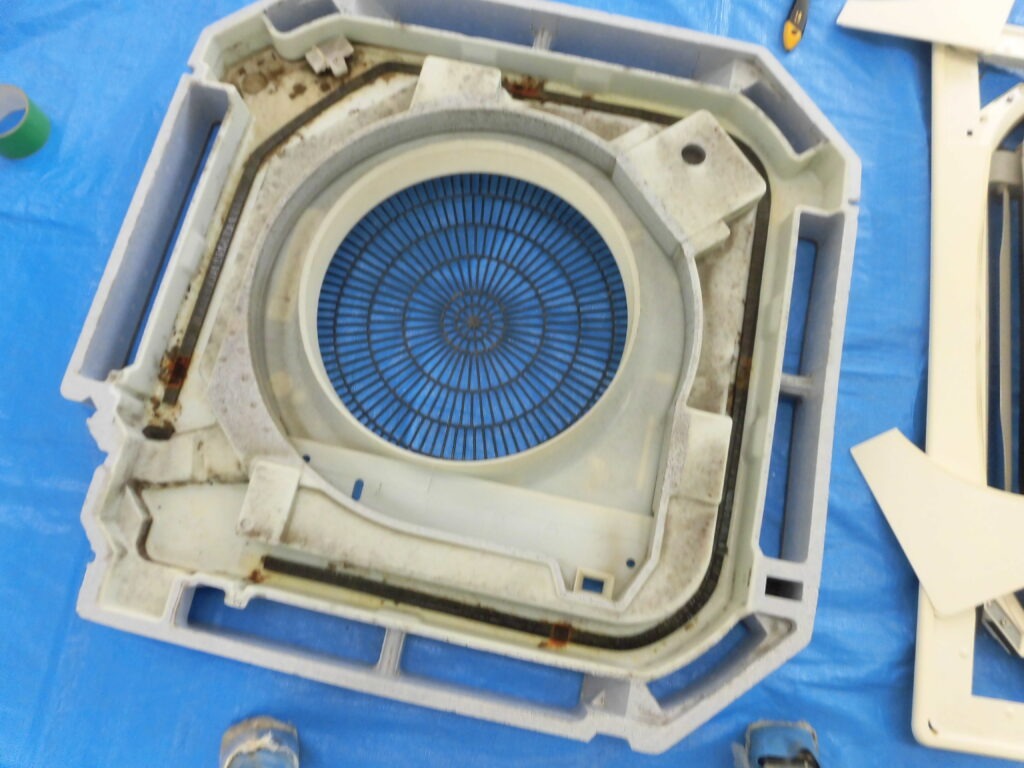 奈良市の事務所 エアコン内部高圧洗浄